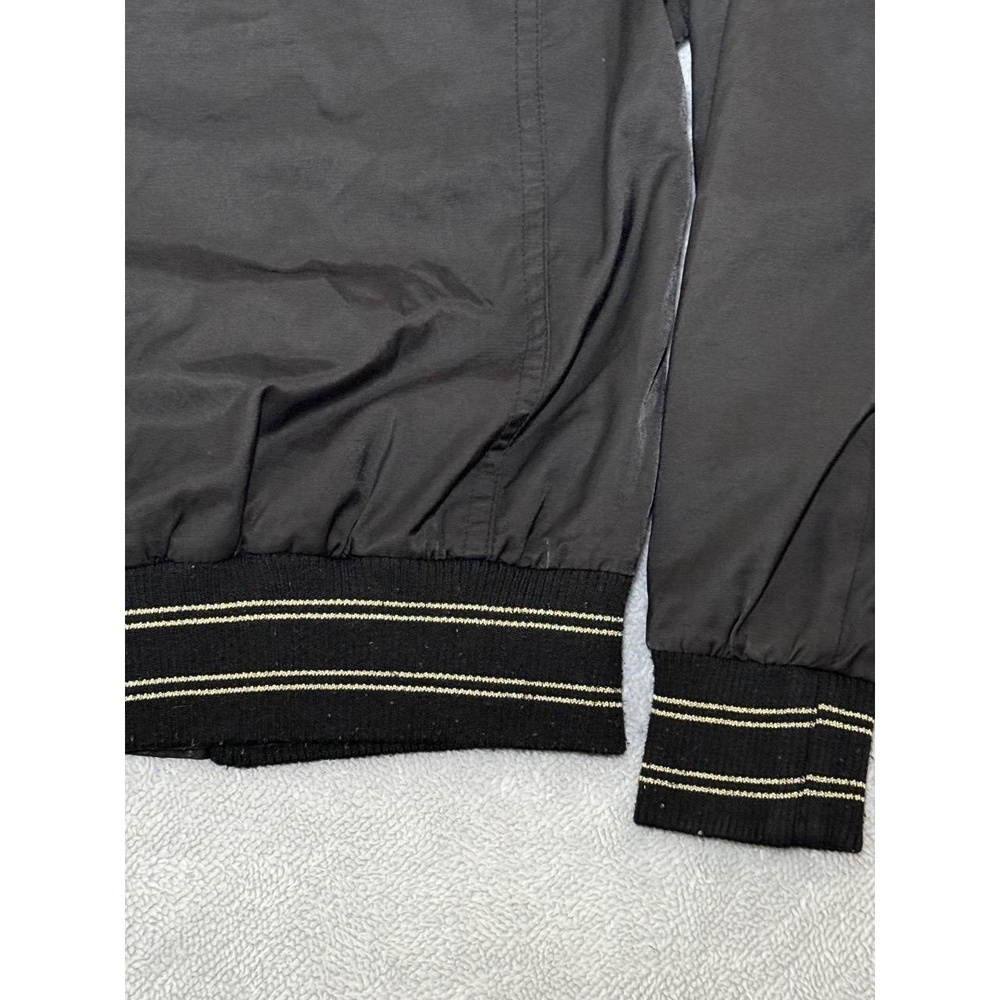 South Pole Large Womens Hooded Bomber Jacket Black Gold Hardware Streetwear - Picture 10 of 12